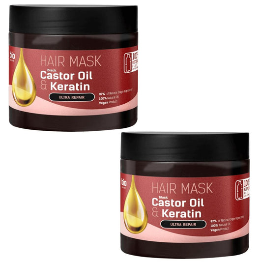 2x295 ml Bio Naturell Haarmaske Black Castor Oil & Keratin