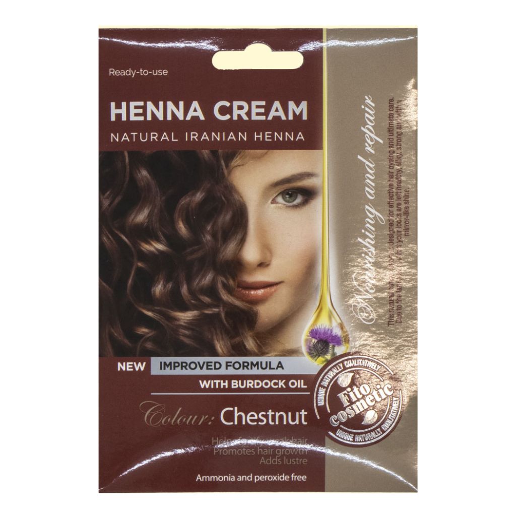 Henna-Creme Fito Kosmetik, Kastanien, mit Klettenöl, 50 ml