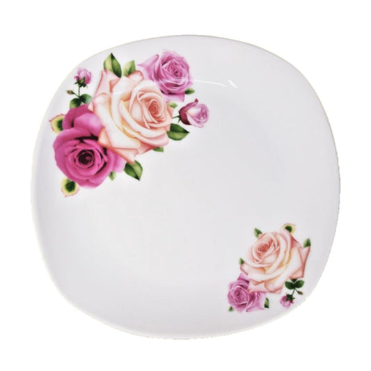 Teller-Set mit Rosendekor – 3 Stück, Ø 26 cm