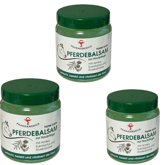 3x 500 ml Pharmamedico Pferdebalsam Arnika, Eukaliptus, Rosskastani