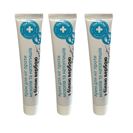 3x42 ml The Doktor Fußcreme zur Vorbeugung von Hühneraugen, mit Bienenwachs