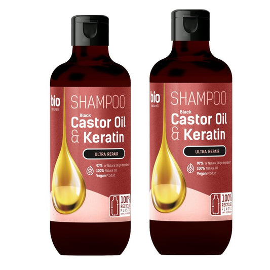 2x 355 ml Bio Naturell Shampoo Black Castor Oil & Keratin