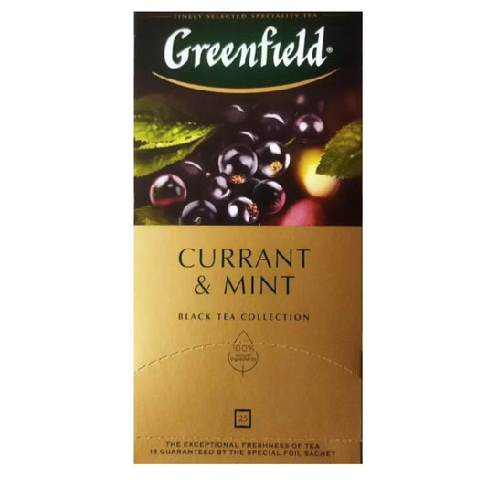 Чай Greenfield Currant & Mint 25 Teebeutel Aromatisierter Schwarzer Tee