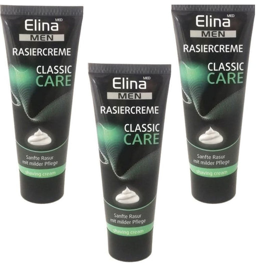 3x75 ml Rasiercreme Elina classic Sanfte Rasur mit milder Pflege