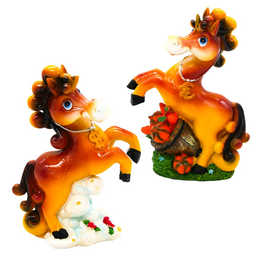 Spardose – Figur Jahr des Pferdes in zwei Varianten, 14 x 6 x 21,5 cm, aus Resin