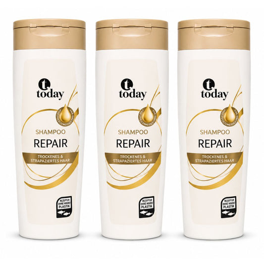 today Shampoo Repair 300 ml – Shampoo für trockenes & strapaziertes Haar (3 Pack)