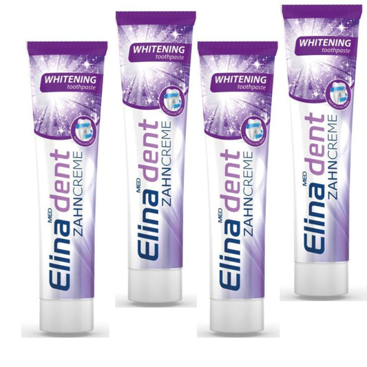 4 x 125 ml Zahncreme Elina  Whitening