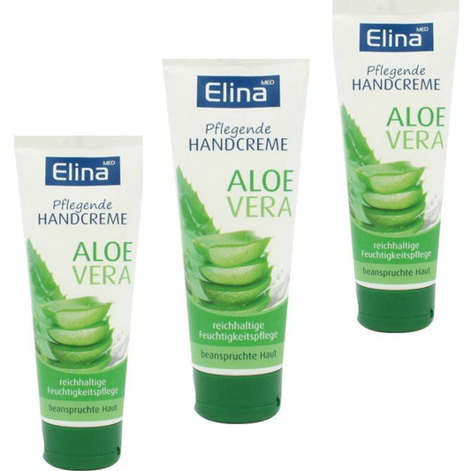 3x75 ml Elina Aloe Vera Handcreme in Tube