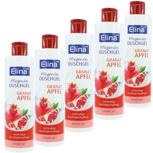 5 x 250 ml Elina Pflegendes Duschgel Granat Apfel