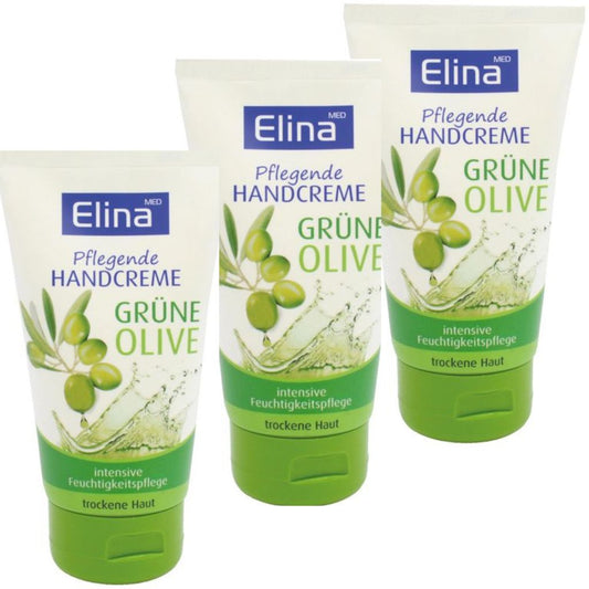 3x150 ml Elina Grüne Olive Handcreme