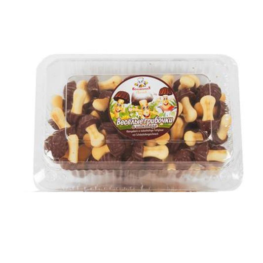Kekse Pilzen in Schoko 250g Gribochki Kleingebaeck