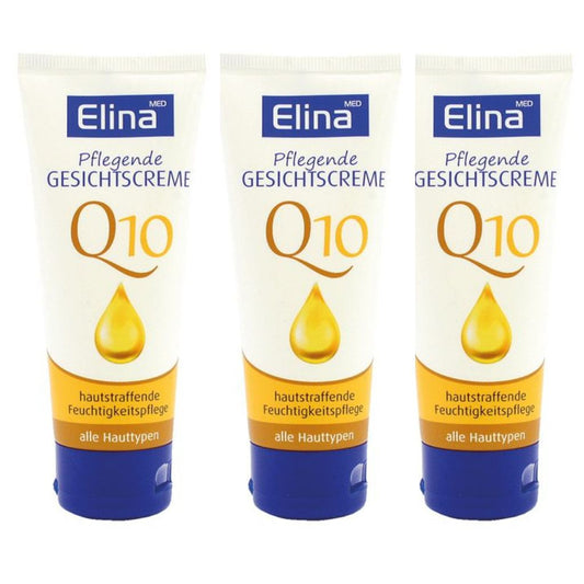 3x75 ml Creme Elina Gesichtscreme Q10 in Tube