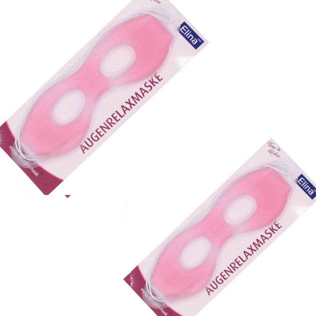 2 St.  Augenrelaxmaske (Gel-Maske), ca. 24x7cm, rosa. Kalt oder warm anwendbar.
