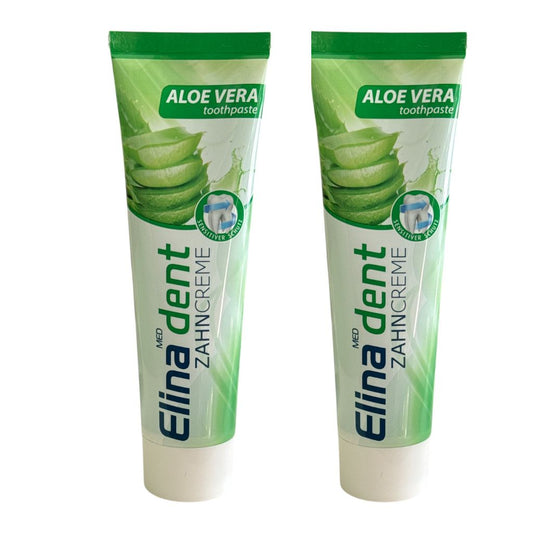 2x 100 ml Elina Aloe Vera Zahncreme mit Fluorid
