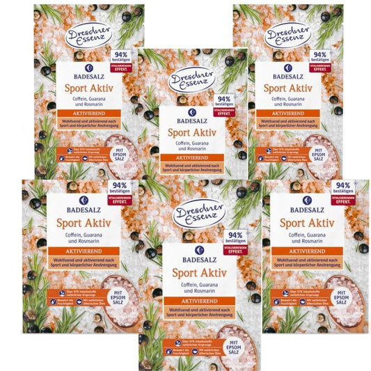 6 x 60 g Badesalz Sport Aktiv Dresdner Essenz