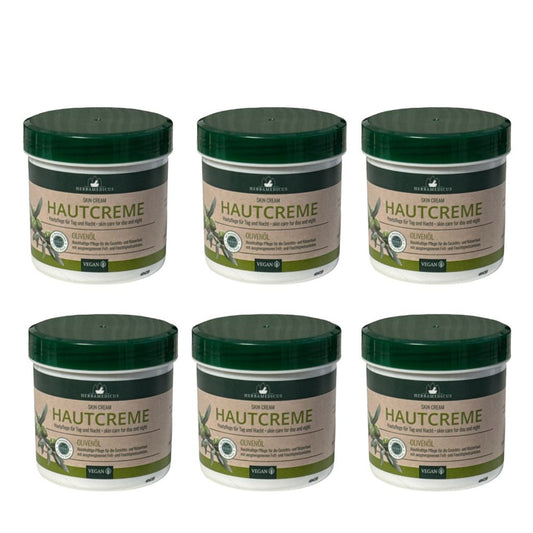 6x250 ml Herbamedicus Hautcreme Olivenöl Tages + Nachtpflege