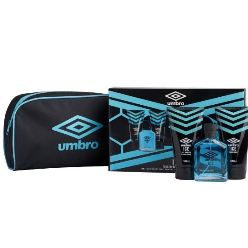 Umbro ICE Set Kulturbeutel Eau de Toilette +Duschgel 150 ML +Shampoo-Conditioner