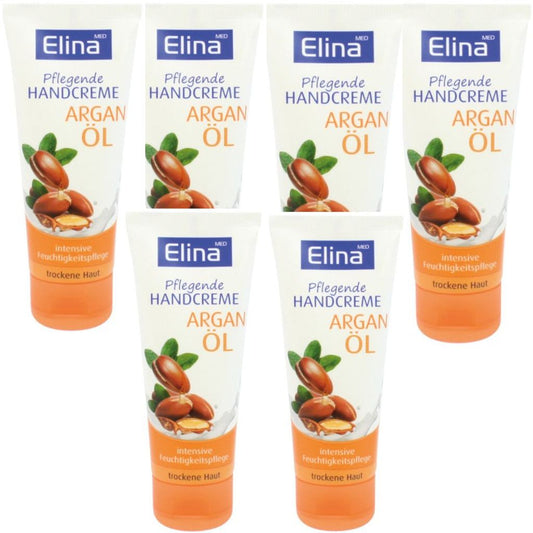 6x 75 ml Elina Med Handcreme mit Arganöl –  Tube