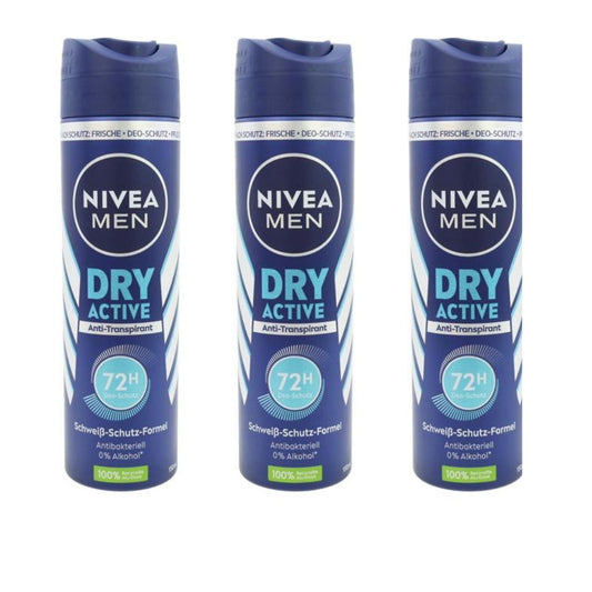 3x150 ml Nivea Deospray  For Men Dry Active
