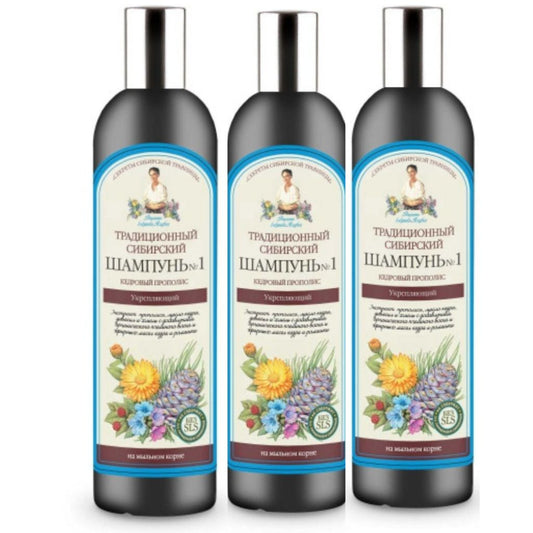 3x550 ml Shampoo Oma Agafia 1 Zeder Propolis