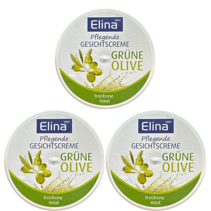 3x75 ml Elina Olive Gesichtscreme in Dose Hautcreme