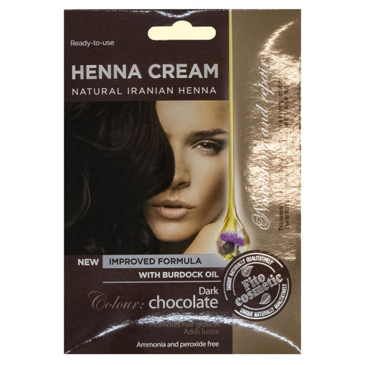 Henna-Creme Fito Kosmetik, Bittere Schokolade, mit Klettenöl 50 ml