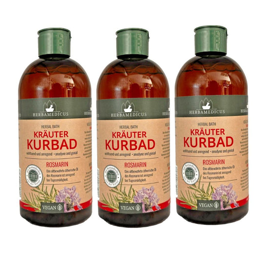 3x 500 ml Herbamedicus Kräuterbad Rosmarin Kurbad entspannende