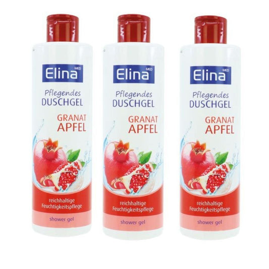 3x250 ml Elina Pflegendes Duschgel Granat Apfel