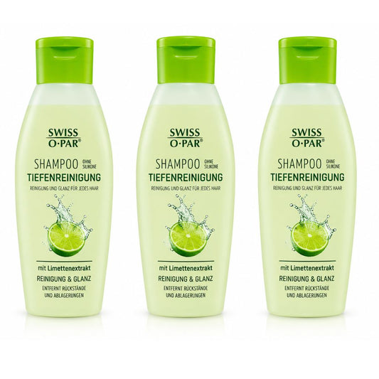 Swiss O-Par Shampoo Tiefenreinigung 250 ml – Mit Limettenextrakt (3 Pack)