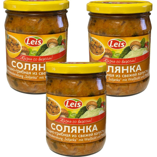 3x 480 g Leis Suppe mit Frischkraut und Pilzen