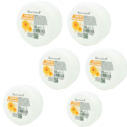 6x 100 ml Kräuterhof Creme  Ringelblume Hautcreme