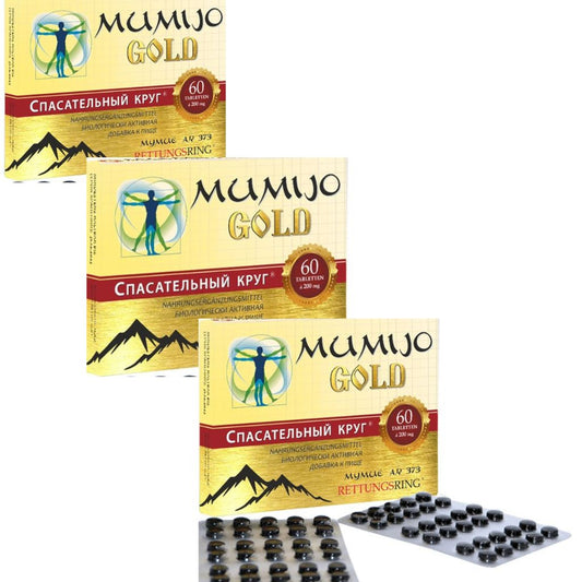 3x60 tab. Dr. Retter Mumijo Gold 60 tab. Shilajit Mineralien