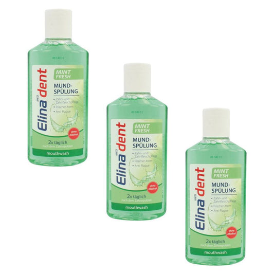 3x 250 ml Zahn Mundspülung Elina  Mint Fresh ohne Alcohol
