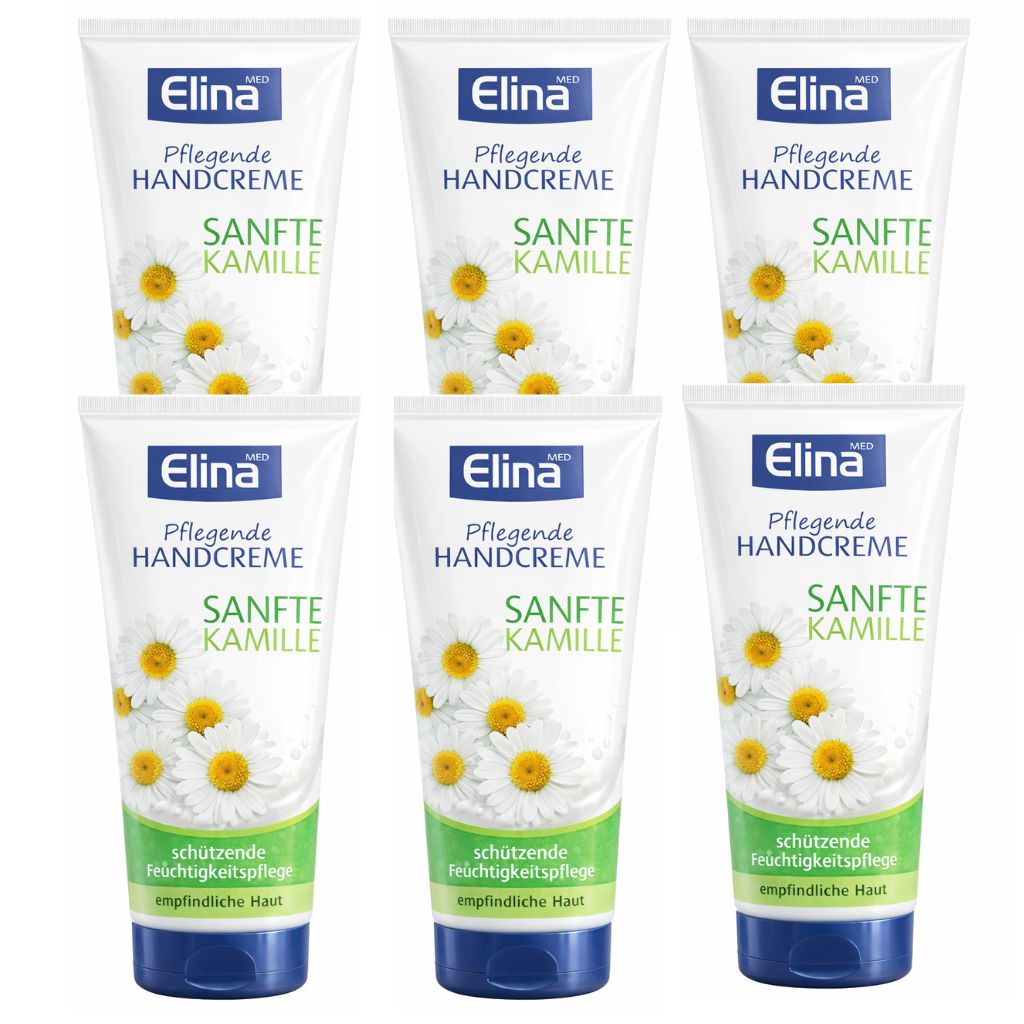 6x75 ml Elina Med Hand & Nagelcreme Kamille