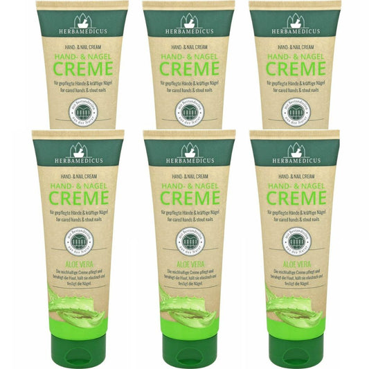 6x125ml Herbamedicus Hand Creme Handcreme Aloe Vera