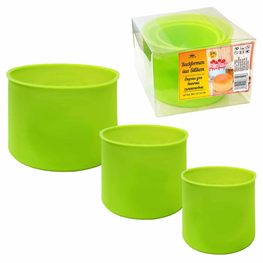 Silikonformen für Osterkuchen – 3 Stück – Rund (grün)