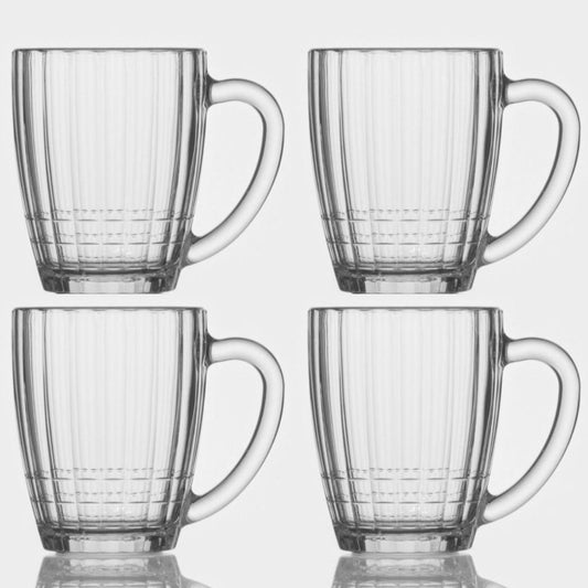 4 St. Bierkrug Facettiert  Nostalgie Bier Bierglas 500ml.