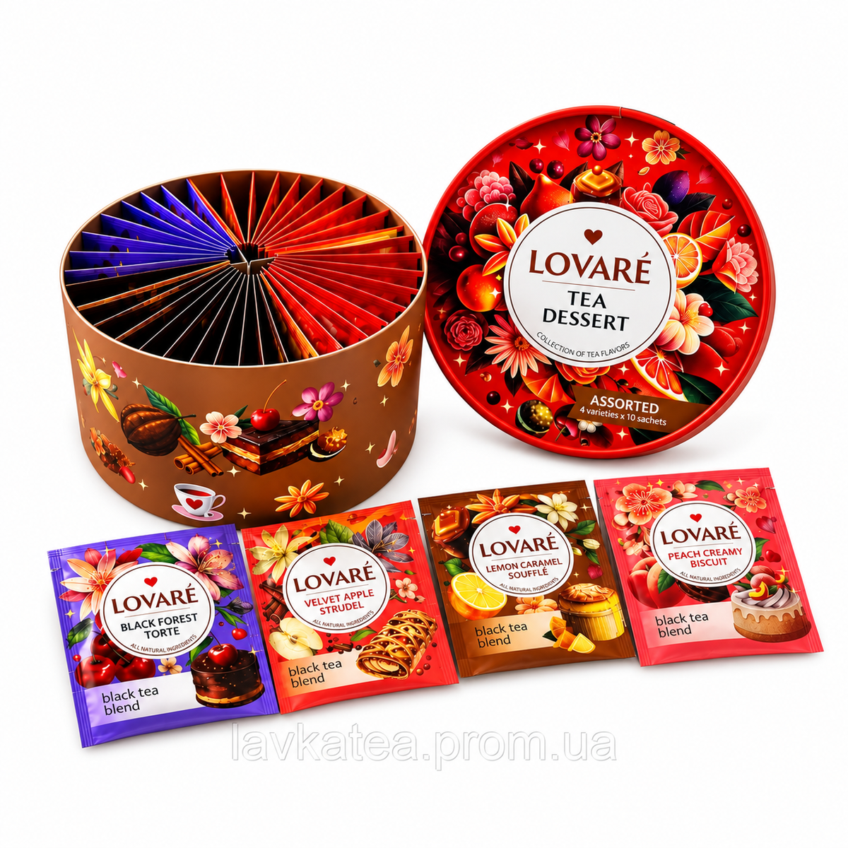 LOVARE Tea Dessert – Schwarztee-Sortiment, 40 × 2 g