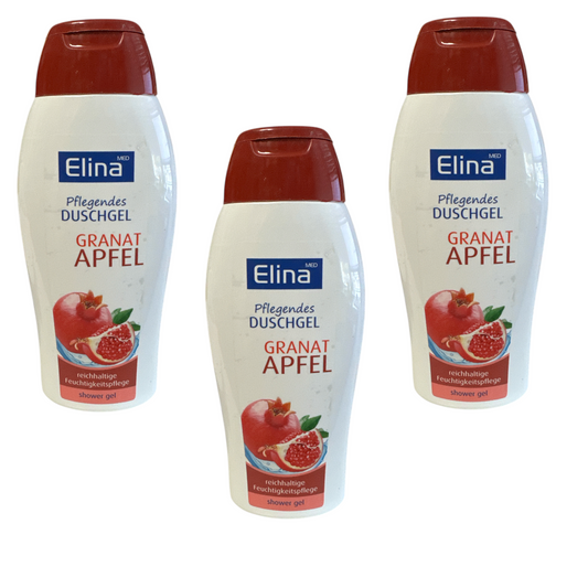 3x250 ml Elina Pflegendes Duschgel Granat Apfel