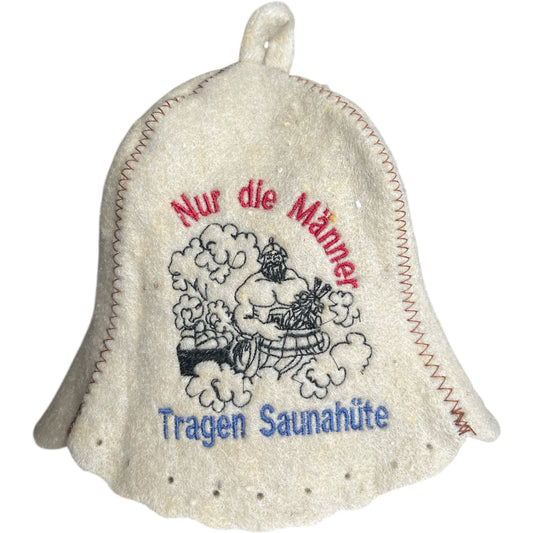 Filzkappe für Sauna Saunahut Saunamütze Saunakappe " Nur die Männer Tragen Saunahüte"