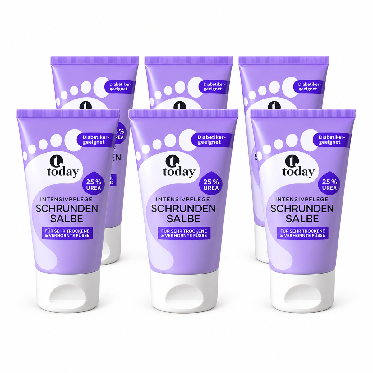 today Schrundensalbe 25 % Urea – Intensive Fußpflege – 50 ml (6 Pack)
