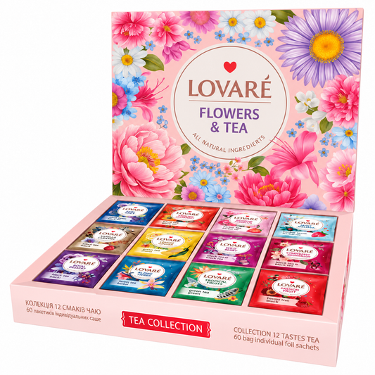 LOVARÉ Tea Collection – 12 Teesorten, 60 Teebeutel |Geschenkbox