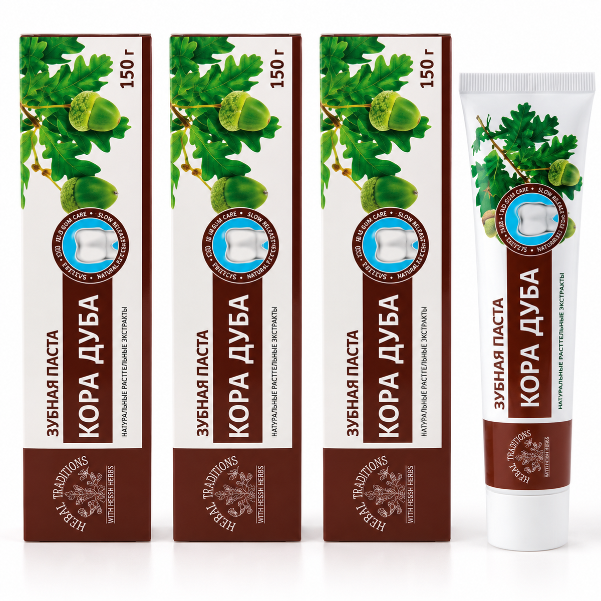 HERBAL TRADITIONS Zahnpasta Eichenrinde, 150 g ( 3 Pack)