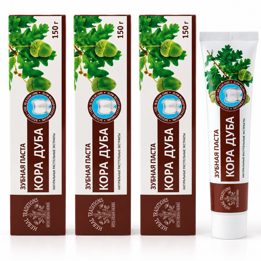 HERBAL TRADITIONS Zahnpasta Eichenrinde, 150 g ( 3 Pack)
