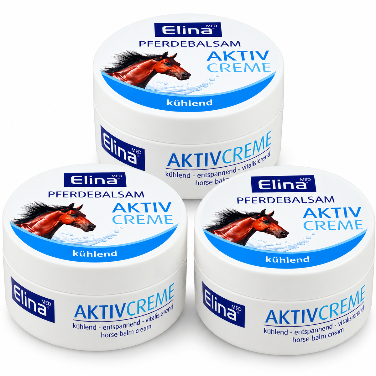 3x150 ml Elina Pferdebalsam Creme  kühlend