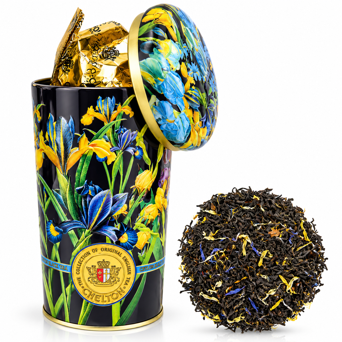 Chelton Tee Vase Iris – Aromatisierter Ceylon-Schwarztee mit Früchten und Blüten, 100 g