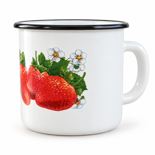 Becher, emailliert "Erdbeer", 1,0 L