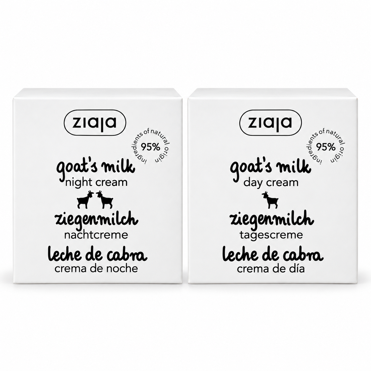 Ziaja Goat's Milk Ziegenmilch Tagescreme & Nachtcreme Set – 2 × 50 ml