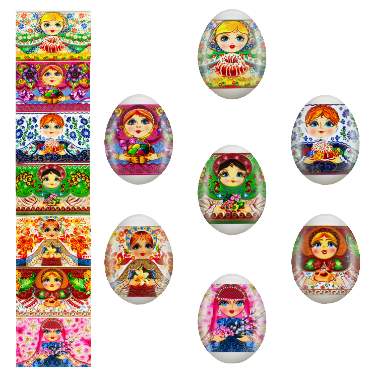 Ostereier Dekoration Schrumpffolie Ostern Zauberfolie Thermofolie Matrjoschka