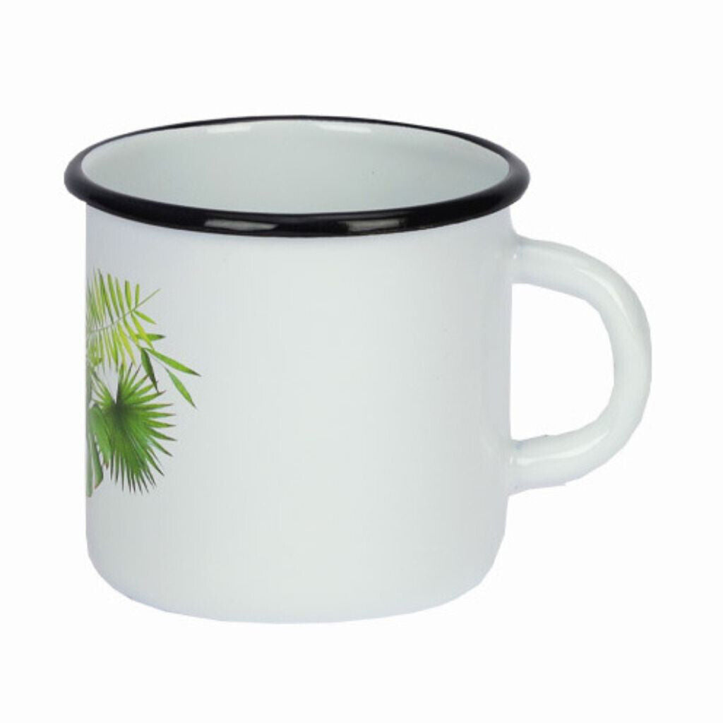 Tasse emailliert "Monstera", 0,4 L